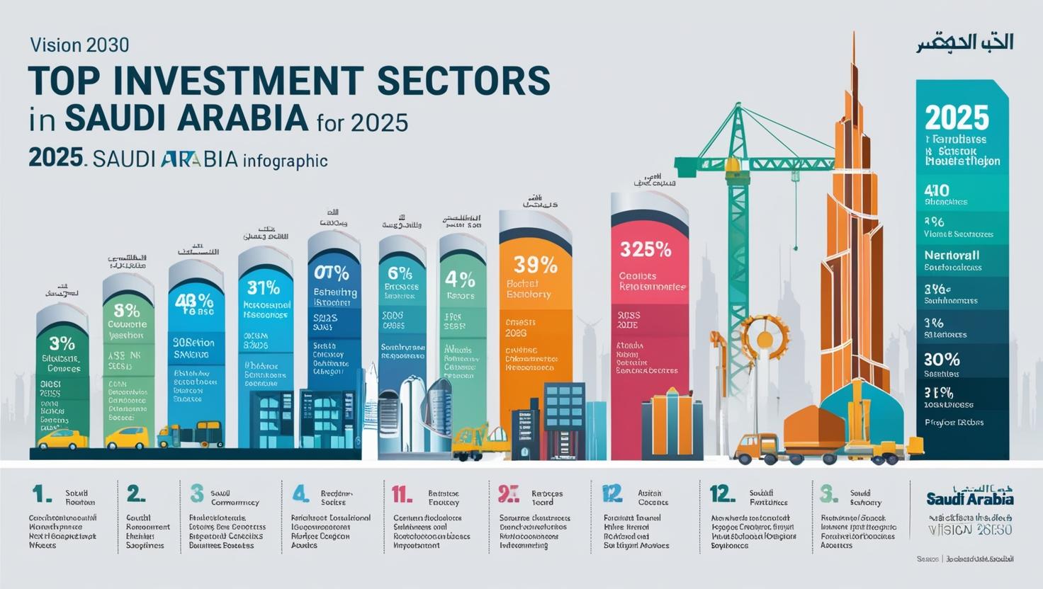 أفضل القطاعات الاستثمارية في السعودية لعام 2025 وفقًا لرؤية 2030